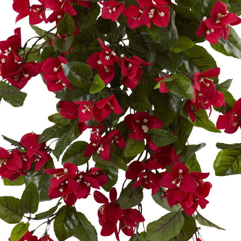 28 po Bougainvillée artificielle résistante aux rayons UV (intérieur / extérieur) - ensemble de 2, Rouge