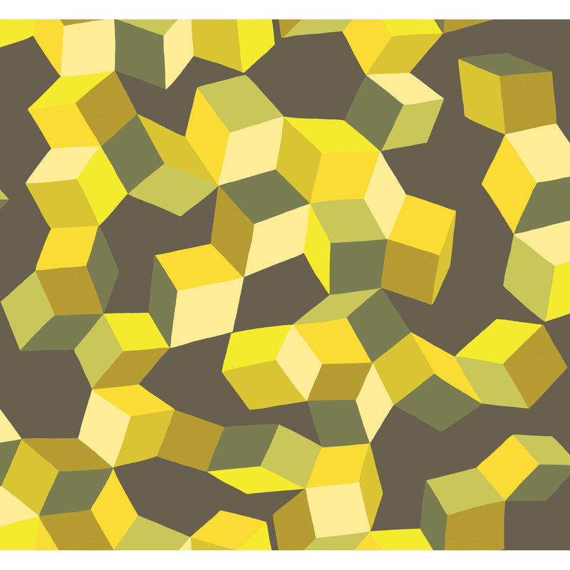 Puzzle Geometric Wallpaper Roll, Yellow/Black