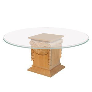 Erkmar Greek Column Glass Top Round Table