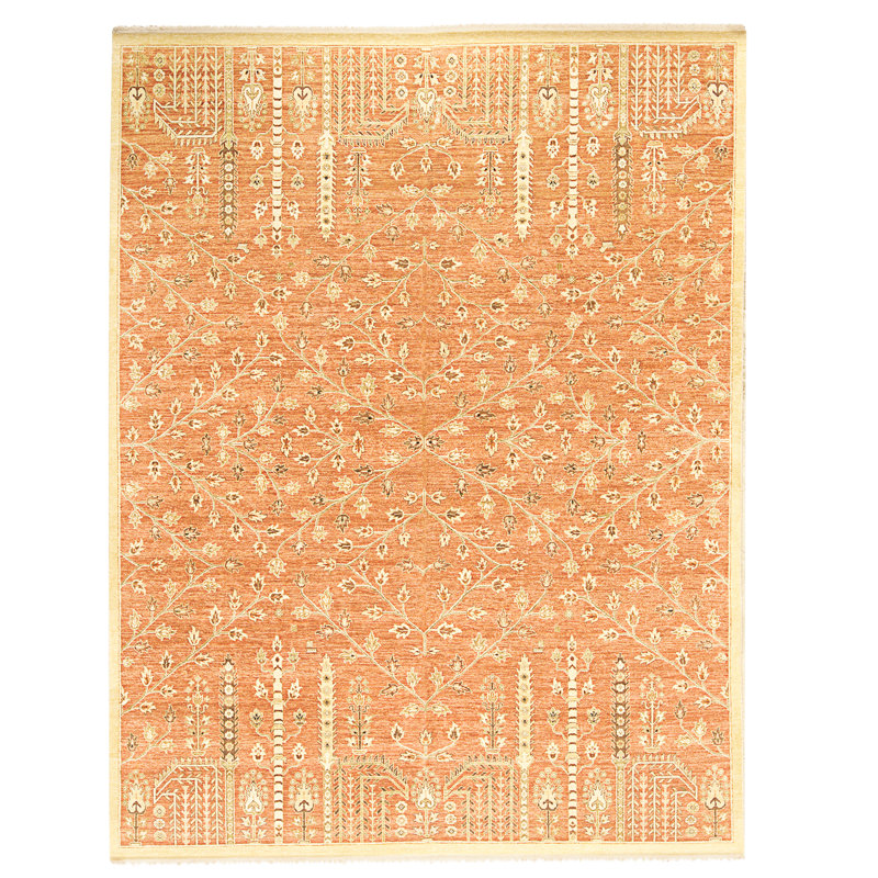 Tapis rouille et rouille de haute qualité noué à la main