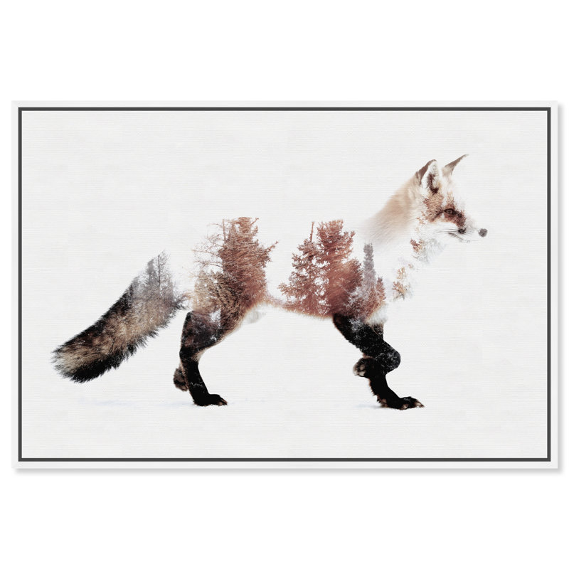 " The Fox " by Oliver Gal, White Framed, 16'' H x 24'' W x 1.5'' D