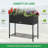 Portable Elevated Garden Bed with Rattan Wicker Look and Tool Storage