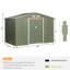 Spacious Canopy, Outdoor Storage Shed With Foundation, 4 Vents, And Double Sliding Doors For Backyard And Garden