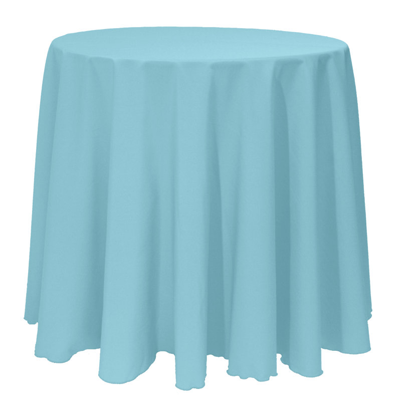 Solid Color Round Tablecloth, 102" x 102", Turquoise
