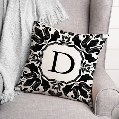  P Monogram Outdoor Square Pillow Cover & Insert