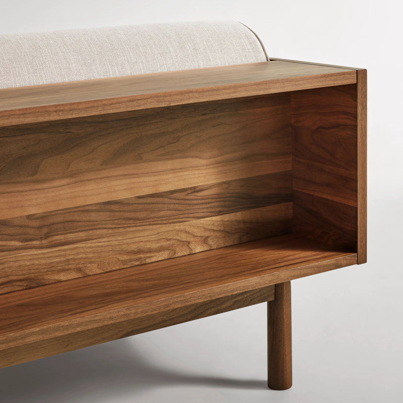 Souvenir Upholstered 87'' Sofa, Landa Stone, Walnut