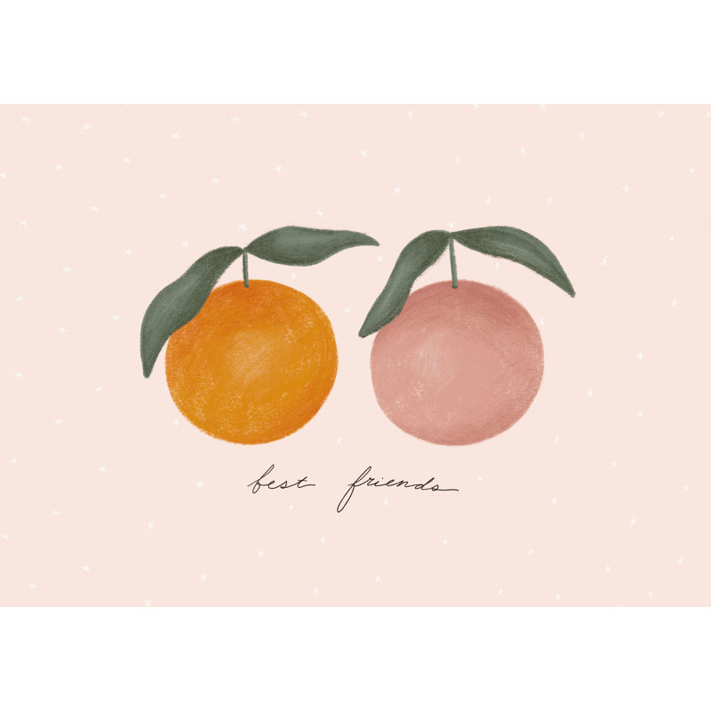 Best Friends Grapefruit - Painting Print, 61 cm H x 91 cm W, Black Floater Framed