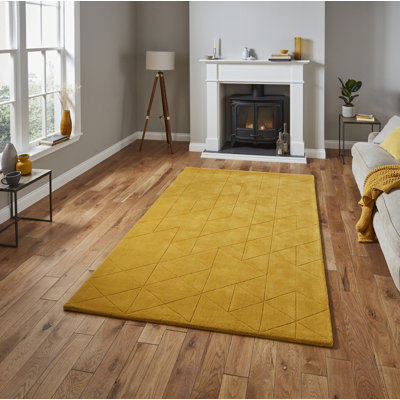 Ladale area rug Hand Tufted Rectangle Ochre