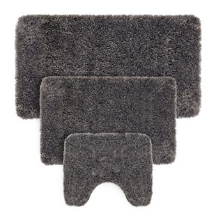 Mainstays 3-Piece Memory Foam Bathroom Rug Set, Pink 