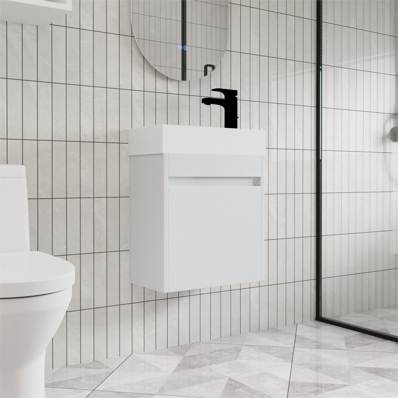 Ensemble de meuble-lavabo simple 18 po Ashrit, Blanc