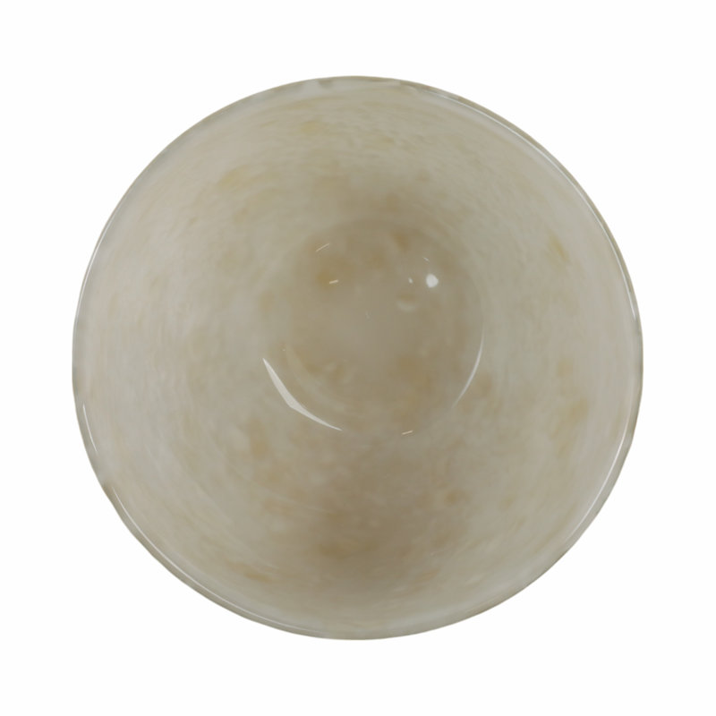 Handmade Glass Decorative Bowl, Ivory