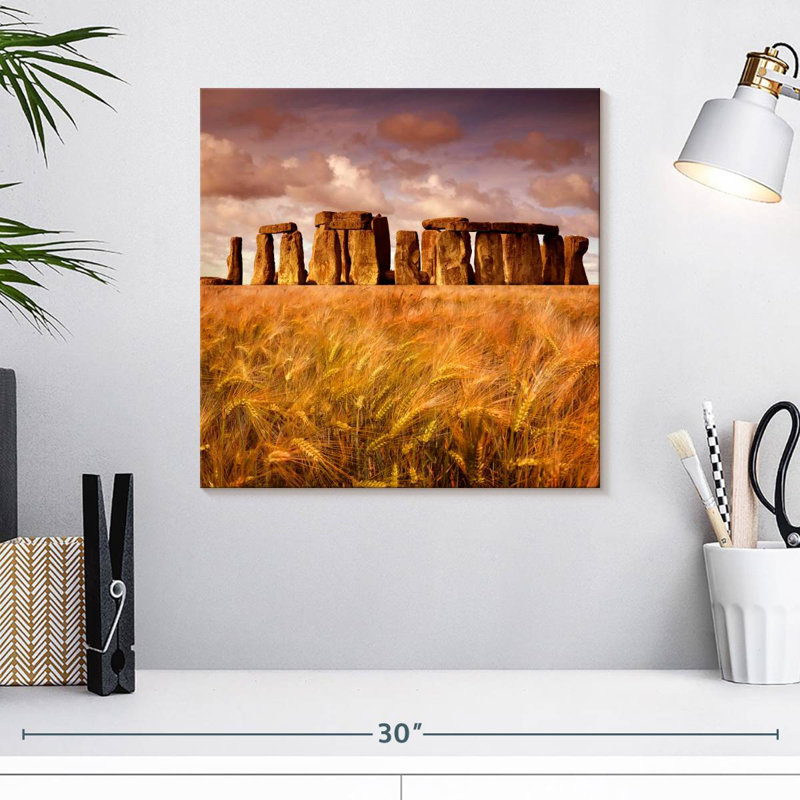 Aaric Wheat Field By The Stonehenge, 16" H x 16" W