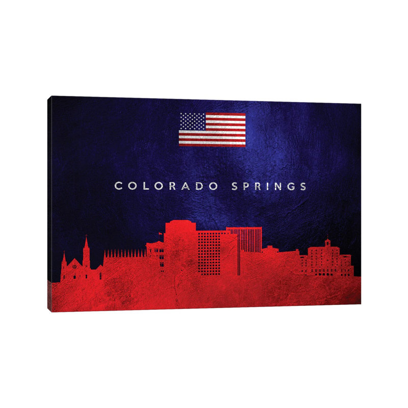 Colorado Springs Skyline by Adrian Baldovino - Wrapped Canvas Print, 20.32 cm H x 30.48 cm W