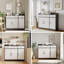 Buffet moderne 47 po noir et blanc avec tablettes réglables