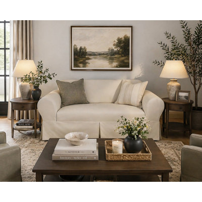 Cotton Box Cushion Loveseat Slipcover