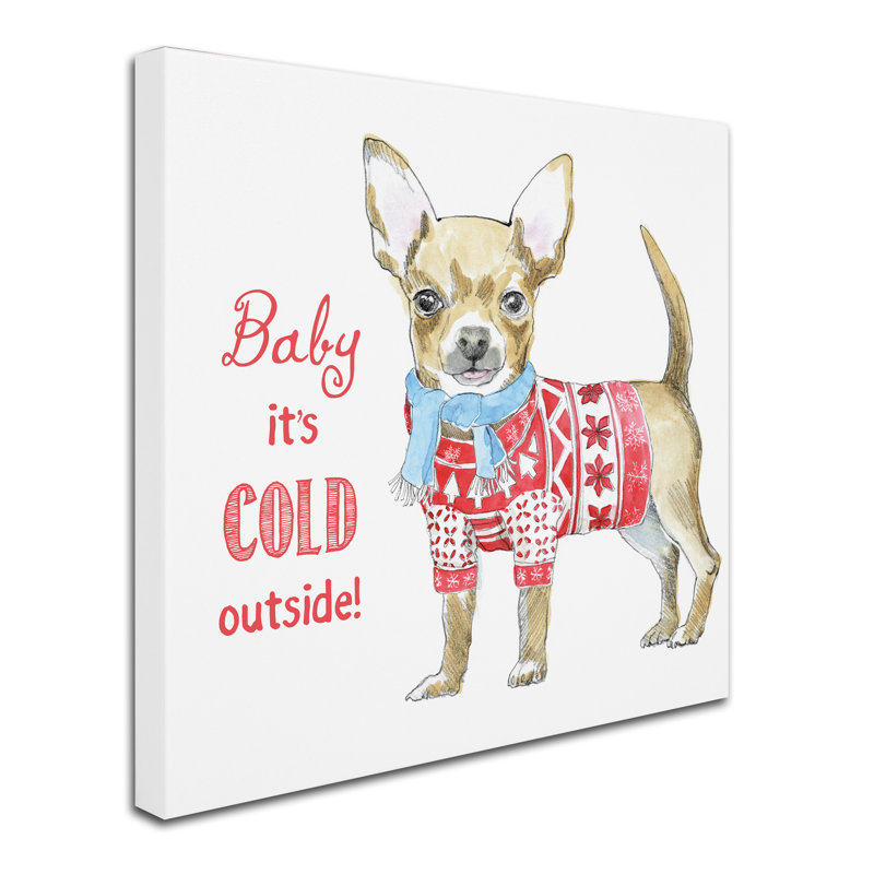 « glamour pup christmas christmas », art sur toile, H 24 po x l 24 po x P 2 po