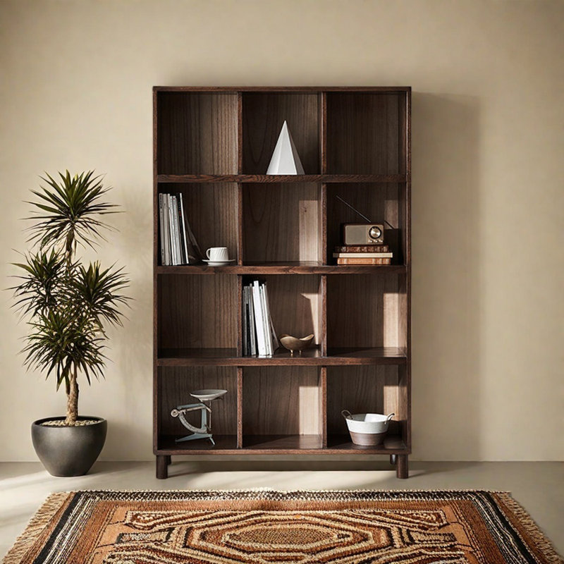 Bibliothèque en bois massif de style italien, (4 tablettes) H 61,02 po x l 40,47 po x P 12,6 po