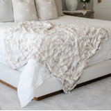 Double Sided Faux Fur Throw Blanket, Multiple Colors
