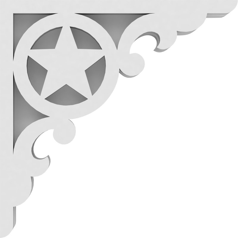 1 7/8"W X 8"D X 8"H Austin Architectural Grade PVC Corbel, 8" H x 8" W x 1.875" D