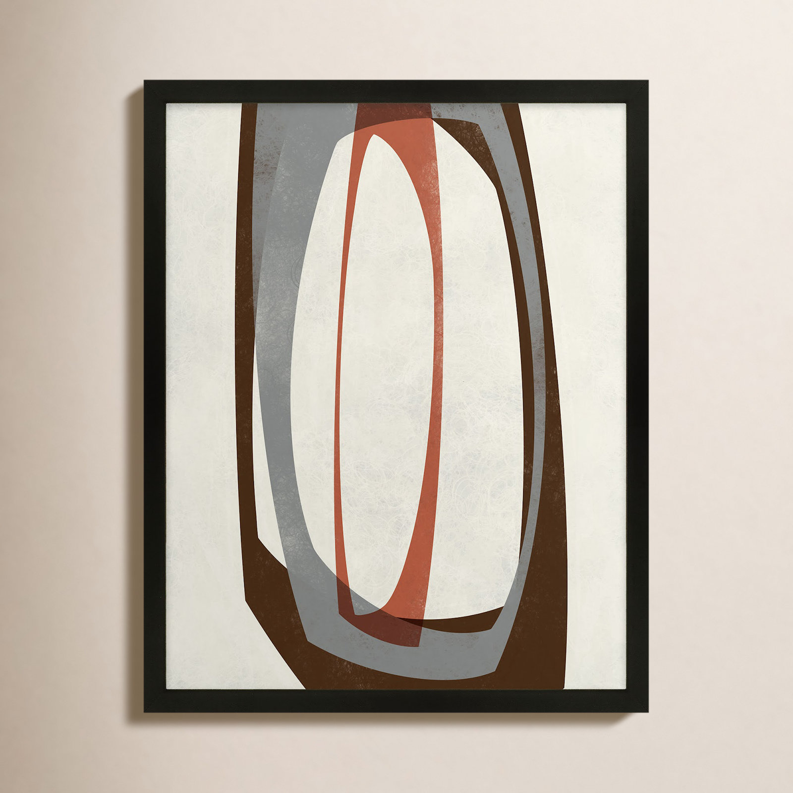Orbit 5 Painting by Jacques Pilon, 20" H x 16" W, Black Framed