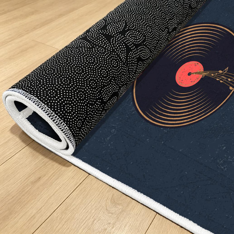 Tapis noir lavable à la machine