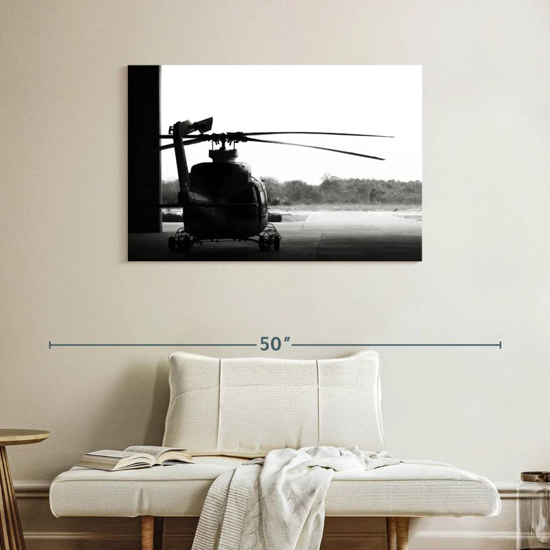 Mehar Monochrome Helicopter, 26" H x 39" W