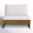 Louise Acacia Solid Wood Outdoor Armless Lounge Chair with Cushions-88683899