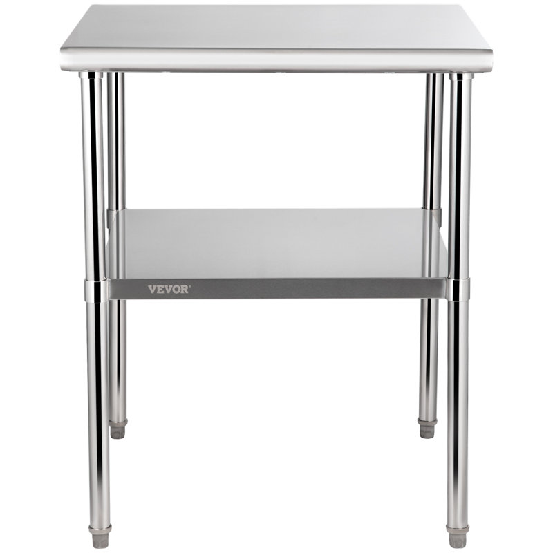 Heavy Duty Stainless Steel Kitchen Prep Table with Adjustable Undershelf