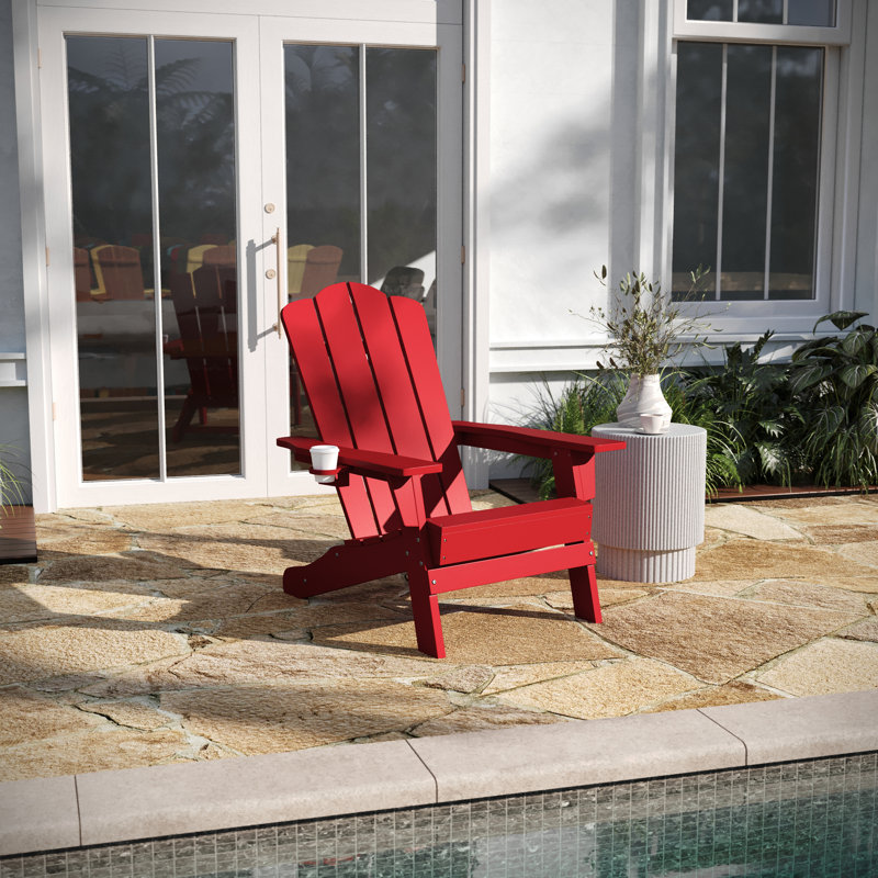 Chaise Adirondack en plastique Collis, Rouge