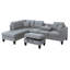 Rema 3Pc Sectional Sofa, Chaise, Ottoman, 2 Pillows,   Linen-111572243