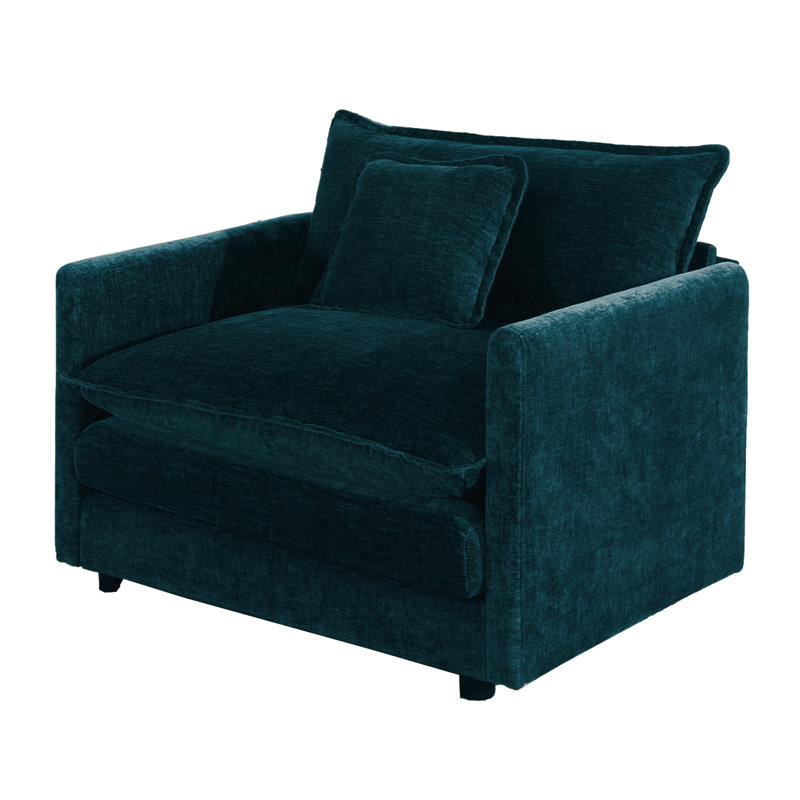 Fauteuil rembourré Corwin, Bleu