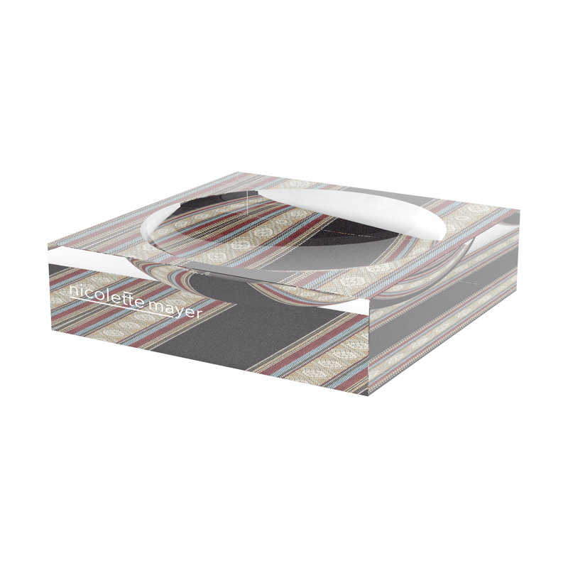 Square Striped Decorative Tray, 8"W x 8"D x 2"H