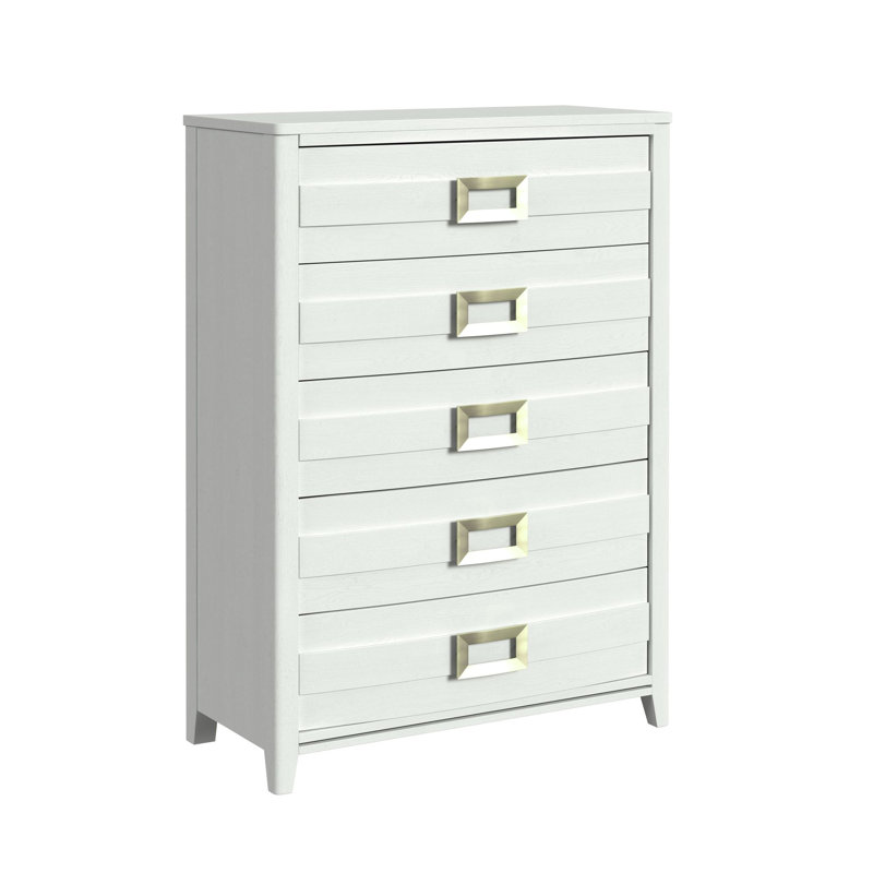 Commode blanche à 5 tiroirs Rosston