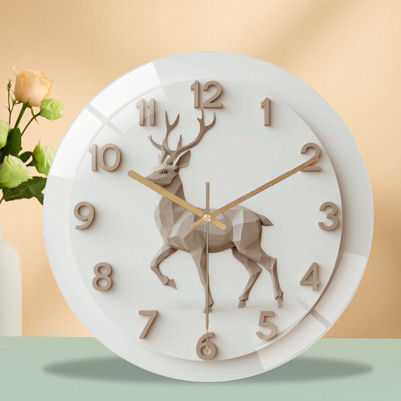 Horloge murale de cerf - Horloge murale 12 po