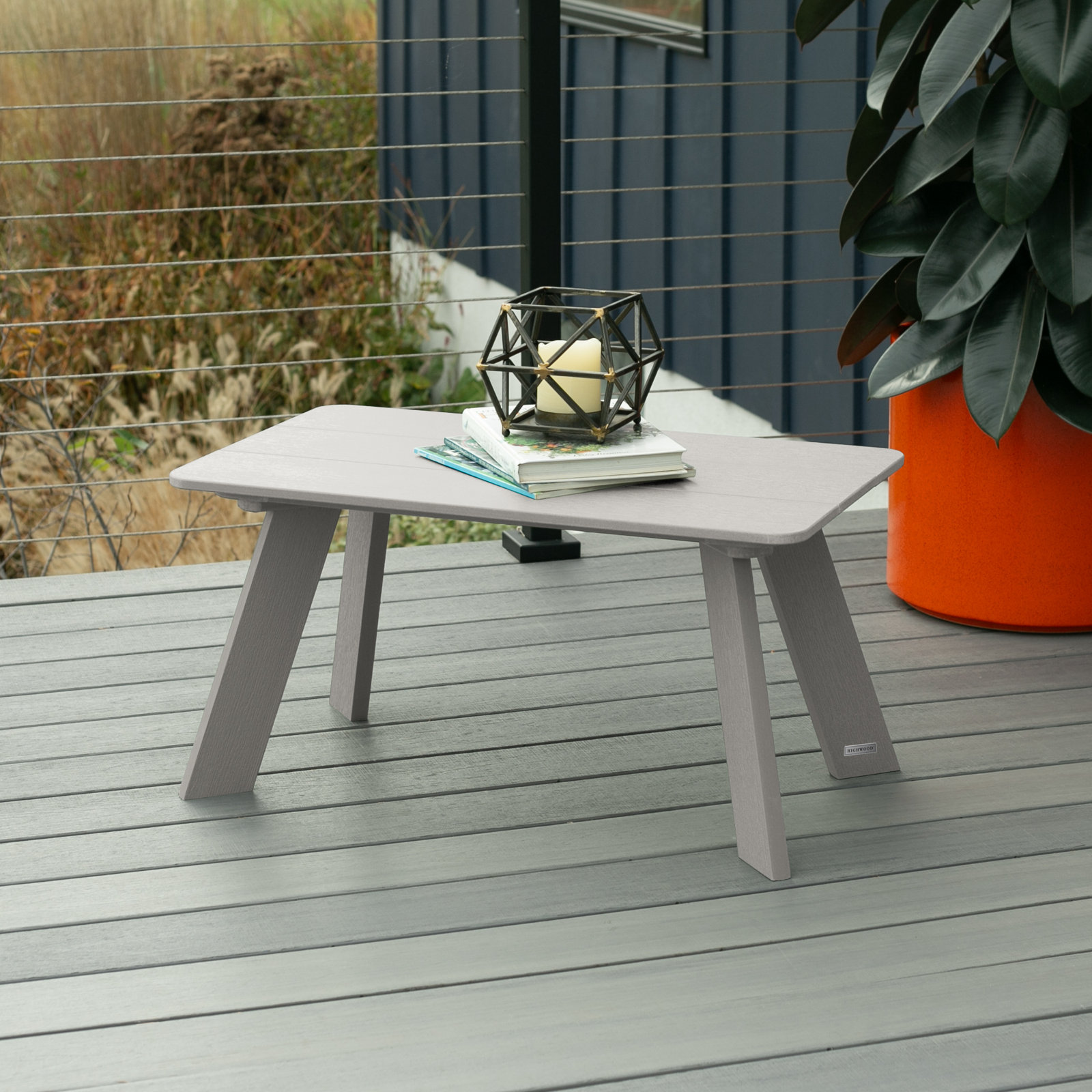 Byrnes 31'' Plastic / Acrylic Outdoor Coffee Table, Harbor Gray