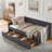 Upholstered Daybed, Twin Size Daybed With Drawers Tufted Sofa Bed, With Button On Back And Copper Nail On Waved Shape Arms-1617869374-1617869347
