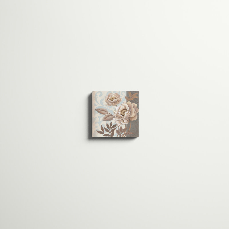 «Parisian Peony I», peinture sur toile, H 12 po x l 12 po