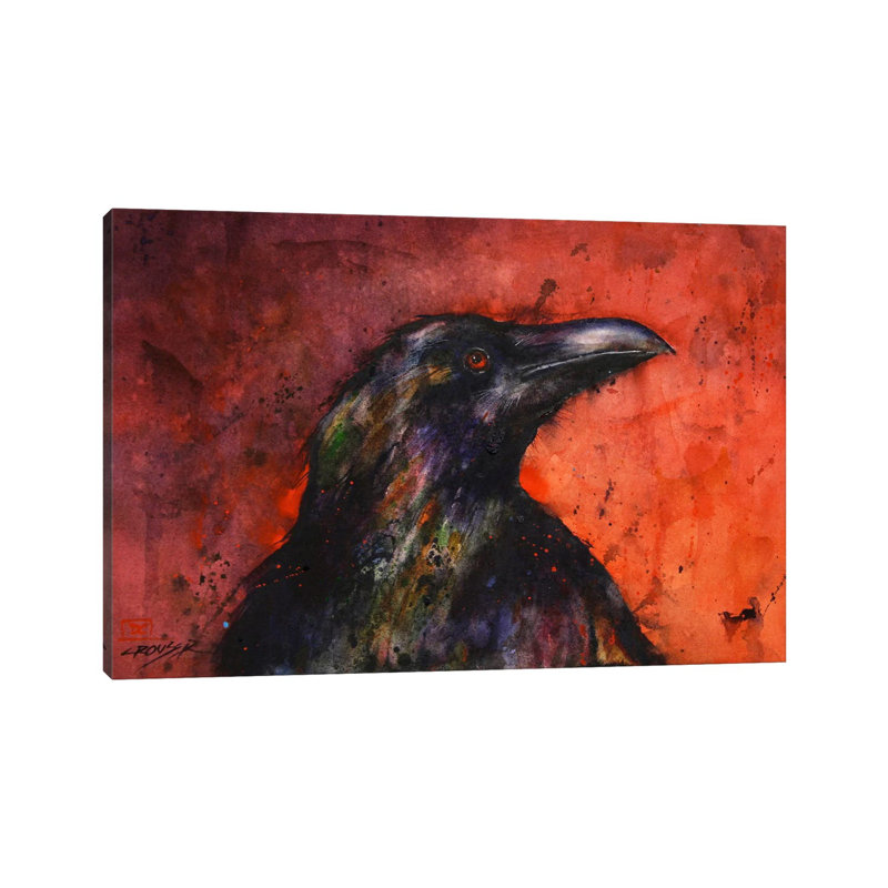 « Crow II » par Dean Crouser, reproduction d’art, H 18 po x l 26 po x P 1,5 po, Toile tendue, Pas de tapis
