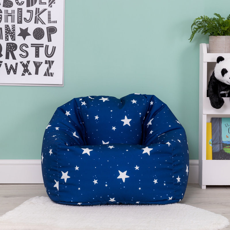 Kids Starry Skies Print Classic Bean Bag, Navy Blue