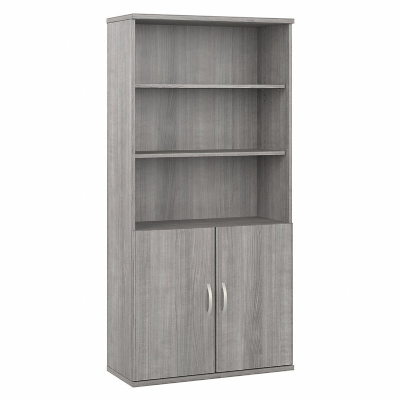 Hybrid Storage Bookcase, Platinum Gray