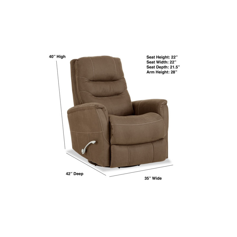 Nantucket Manual Swivel Glider Recliner, Brown