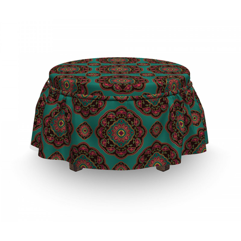 Housse pour repose-pieds floral mandala motifs