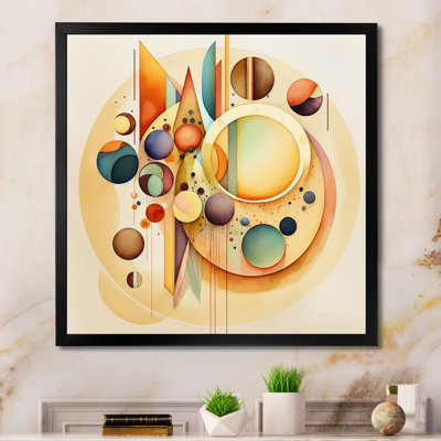 «Warm Minimalist Circular Abstract I», peinture sur toile