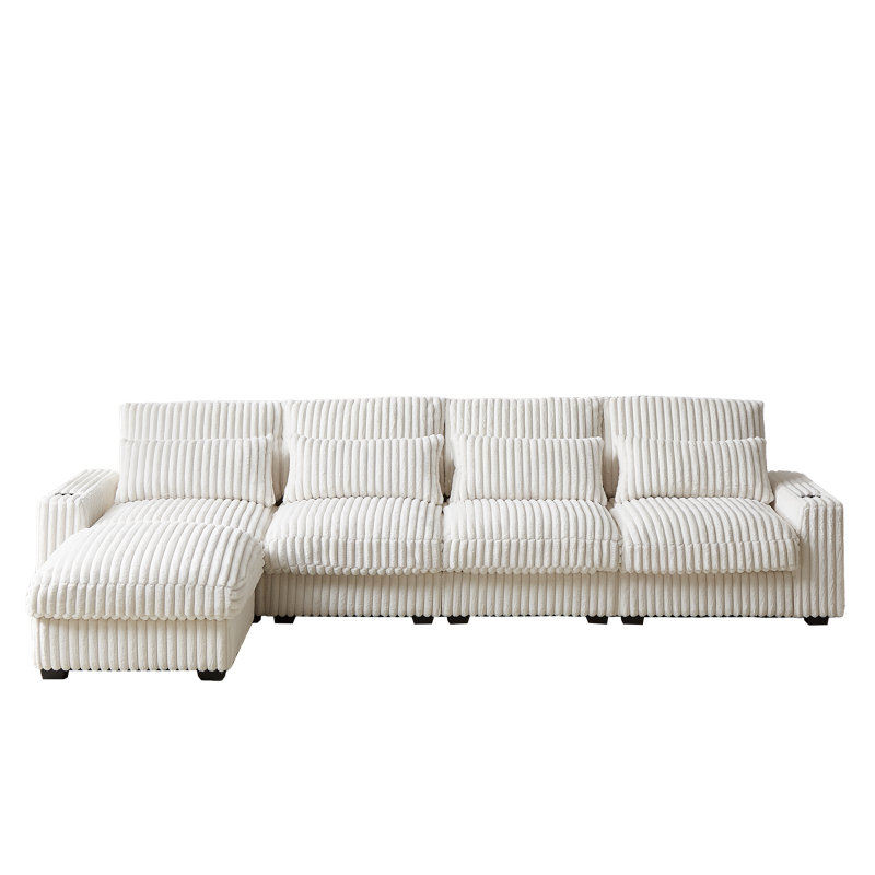 Nikhil 5 - Piece Corduroy Sectional