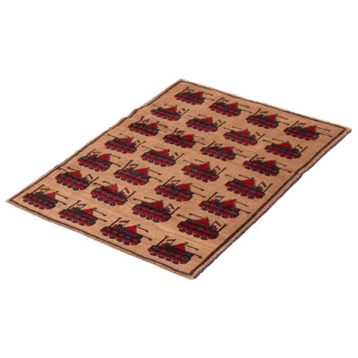 Tapis brun clair Rare War 3 pi 1 po x 4 pi 5 po