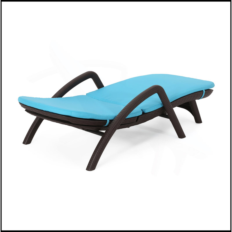 Mikael Chaise Lounge With Cushion, Blue