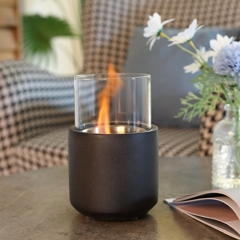 Foyer de table gris foncé en éthanol Couvercle fourni. Brûle les liquides et les alcools solides en toute sécurité. Portable, chauffage Pi. Foyer à combustion longue L 4,63 po x l 7,5 po H 1,5 / 2,5 H - avec