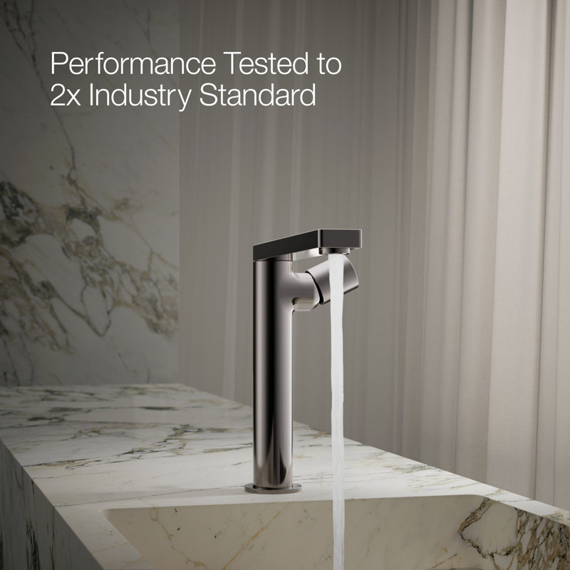 Single-Handle Bathroom Faucet with Drain Assembly, Vibrant Titanium