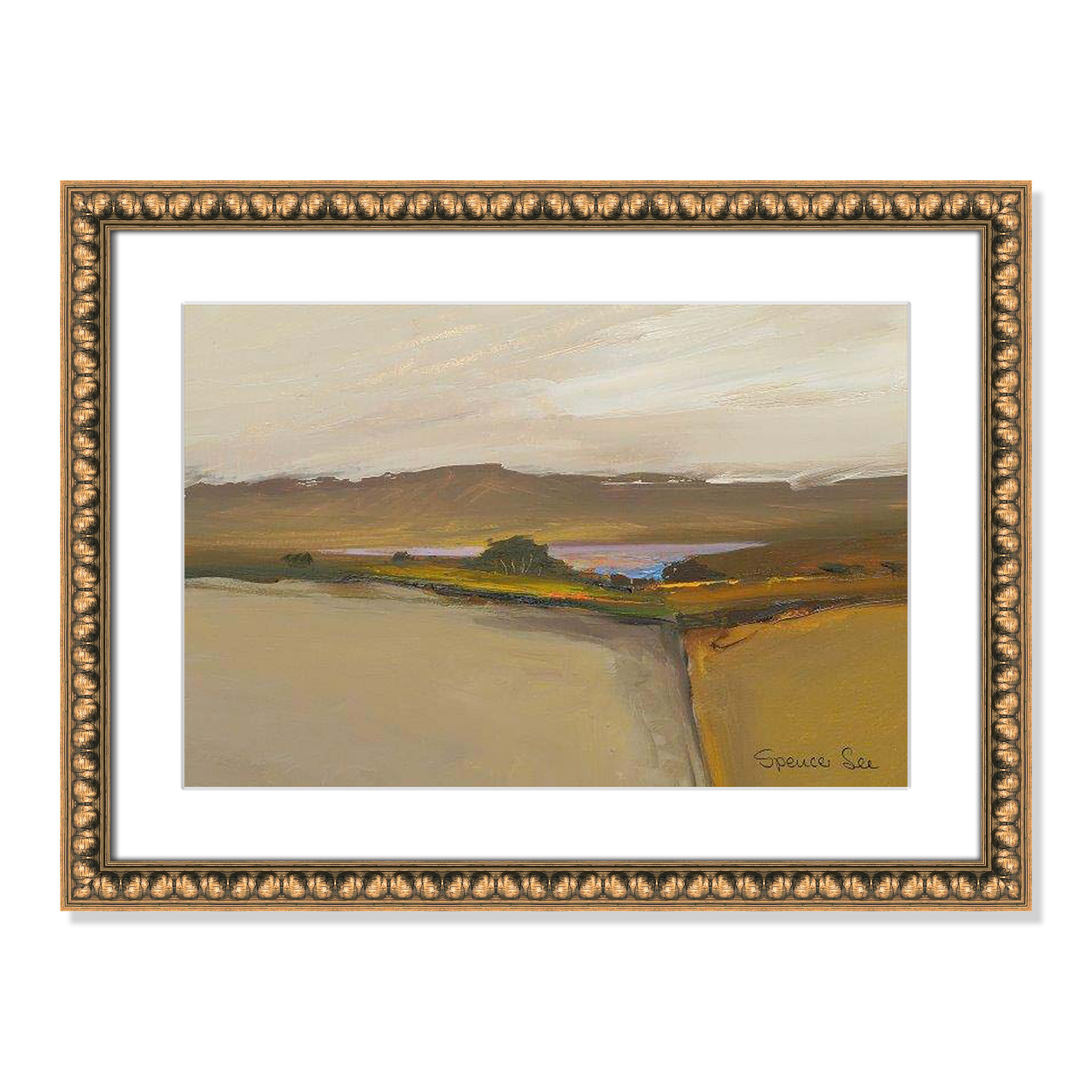 Heaven and Earth IV By Spencer Lee - Framed Art w/ 4 Ply Matboard, Gold Framed, 18" H x 24" W x 0.75" D