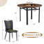 Ensemble de table de salle à manger moderne avec rangement, grain de bois et verre à thé pour la maison